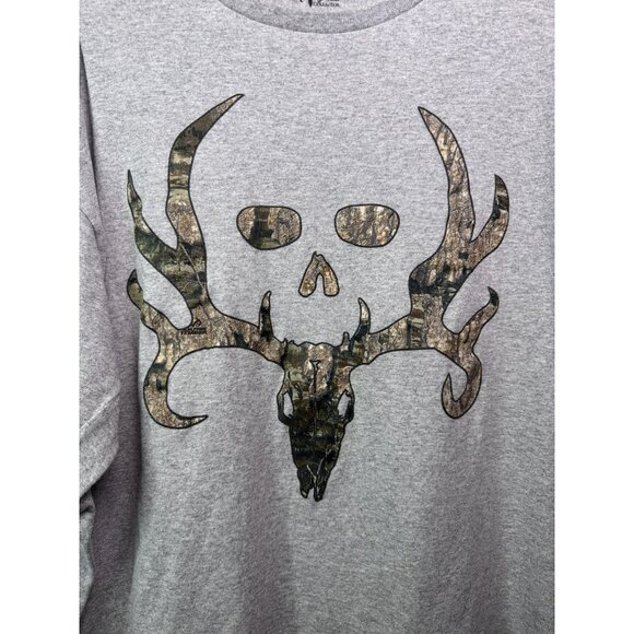 Bone Collector Long Sleeve T Shirt Mens XL Gray Deer Hunting Camo - Picture 4 of 10